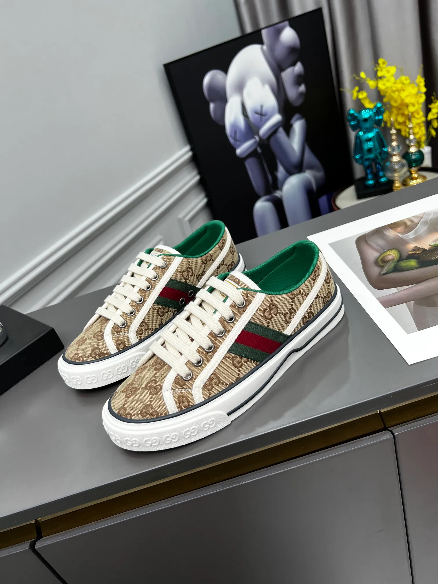 👟👟Ex-factory price 480👟👟 GUCCI new model 1977, classic LOGO material, 1:1 electric embroidery according to the original version, high version, complete package, low and highest version👟👟Ex-factory price U foam feet. T👟👟Ex-factory price U outsole, complete package! 35-44